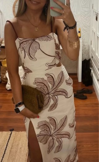 Vestido Zara bordado floral