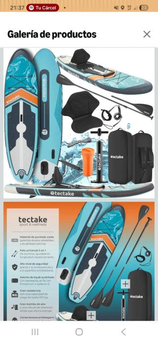 Tabla Paddle Surf Hinchable tectake