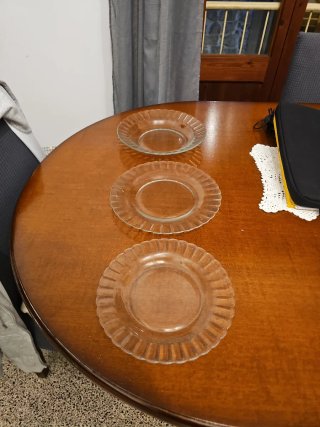 Juego 3 Platos Vintage Cristal