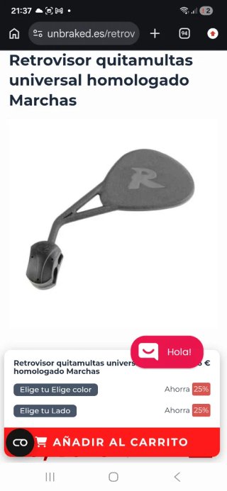 Retrovisor quitamultas universal homologado