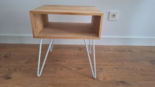Mesita auxiliar madera y metal
