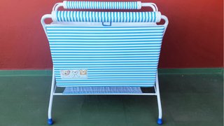 Bañera Bebé Plegable Rayas Azul