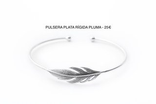 PULSERA RIGIDA PLATA PLUMA