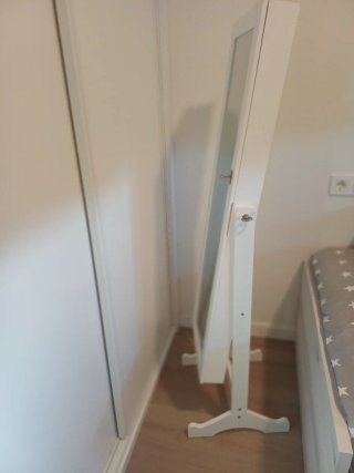 Espejo Joyero Blanco con Llave  147cm x 40cm