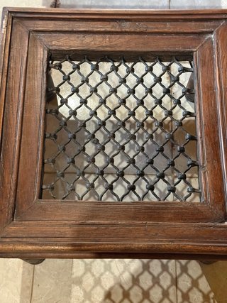 Mesa auxiliar madera y metal