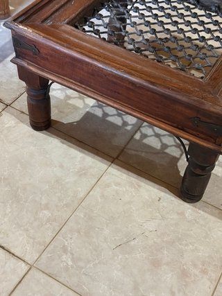 Mesa auxiliar madera y metal