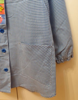 Bata de Comedor Unisex Talla L Estampado Cuadros