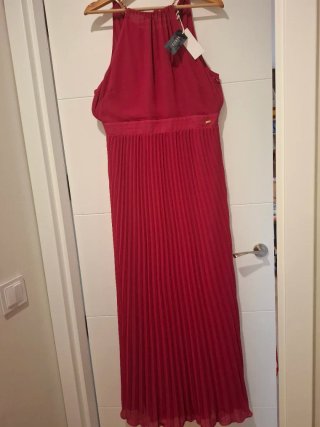Vestido largo fiesta Guess rosa fucsia