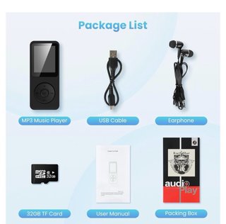 Reproductor MP3 32GB Bluetooth 5.3 Negro