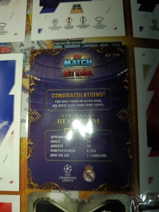 Carte Topps Champions League sir David beckham