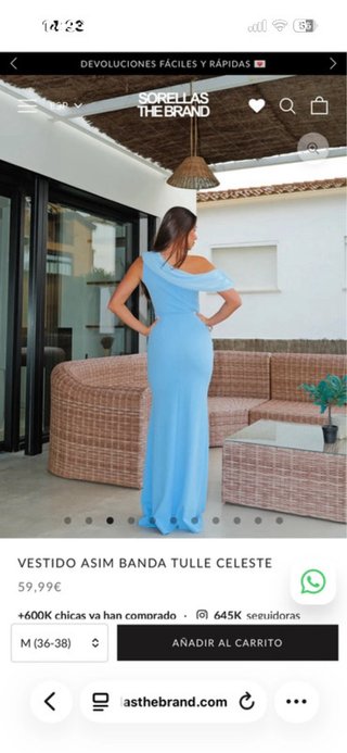 Vestido Sorellas Celeste Talla M