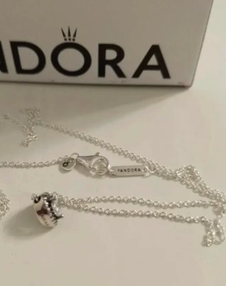 Conjunto Pandora Corazón Plata y Blanco