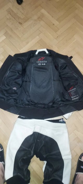 Mono de cuero Alpinestars Moto Blanco/Negro
