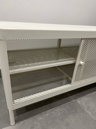 MACKAPÄR  Banco Zapatero Blanco de Metal