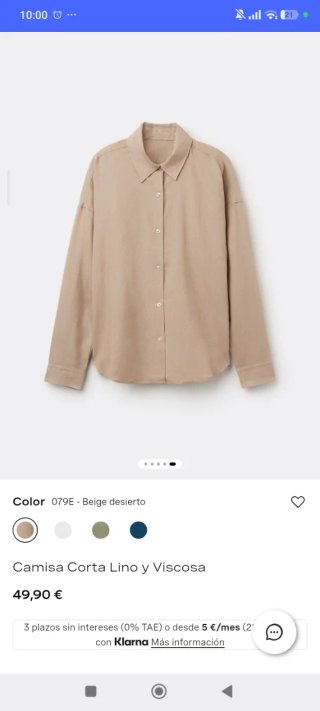 Camisa Lino Calzedonia Talla L