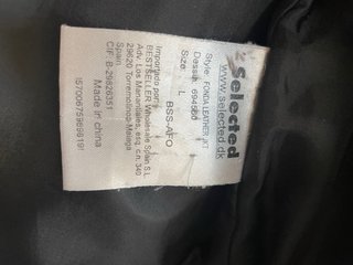Chaqueta piel Selected Biker Café Racer Talla L