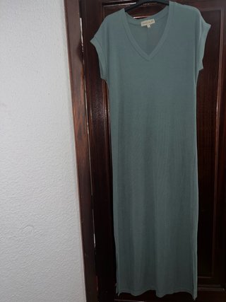 Vestido Natura largo verde azulado