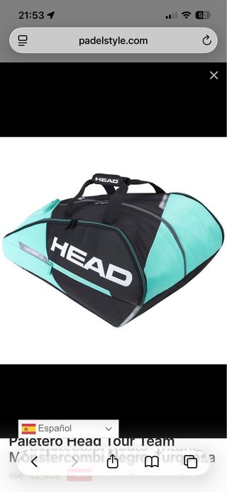 Paletero Head Tour Team Negro/Turquesa