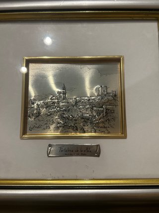 Pareja cuadros repujados plata