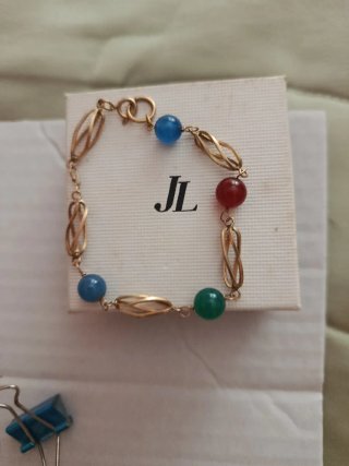 Pulsera oro bajo niña con piedras