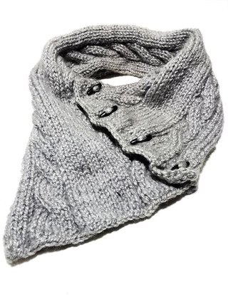 Gorro y bufanda 100% lana, gris perla