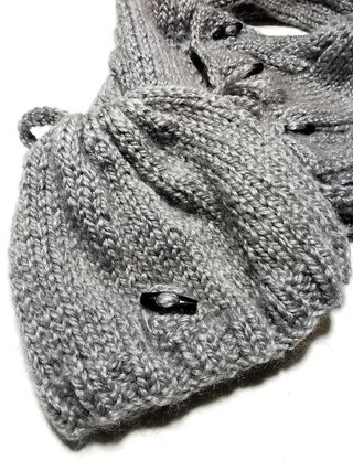 Gorro y bufanda 100% lana, gris perla