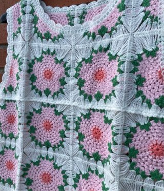 Top crochet con flores sin mangas | Talla S