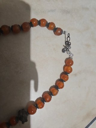 Collana vintage pietre arancioni e argento