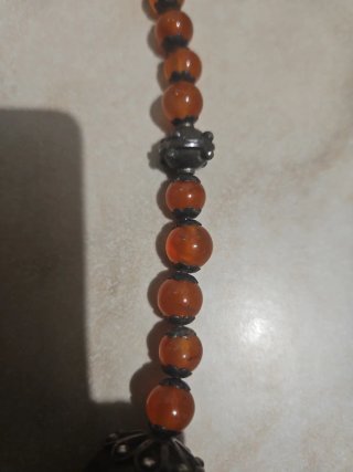 Collana vintage pietre arancioni e argento