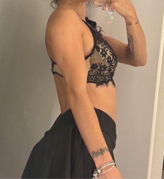 Top encaje negro y beige talla S