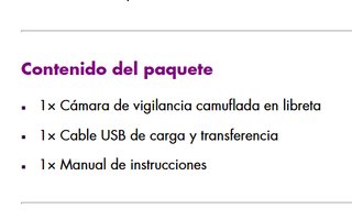 Cuaderno con cámara espía (sin estrenar)