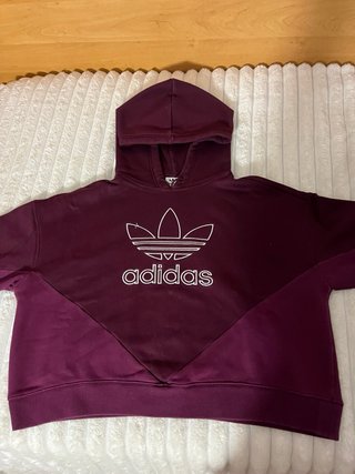 Sudadera Adidas corta granate