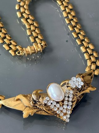 Collana Vintage Anni '80 Oro e Perla