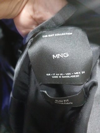 Chaqueta de traje gris doble botonadura