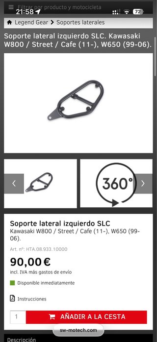 Soportes Maletas SW-Motech Kawasaki W800