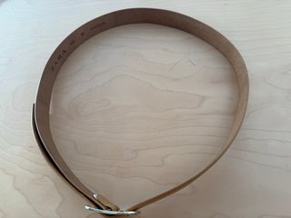 Cinturón Zara Cuero Beige Hebilla Plateada