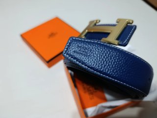 Cinturón Hermès Azul y Dorado