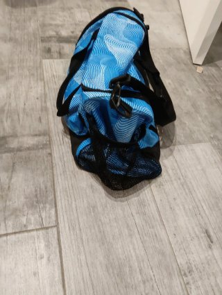 Mochila deportiva Nike azul y blanca