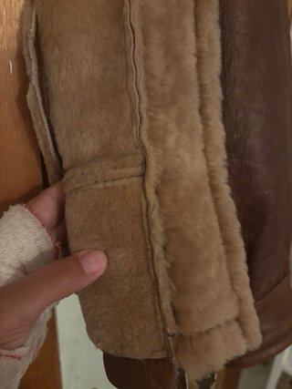 Chaqueta Piel Forro interior Pelo Sintético Marrón
