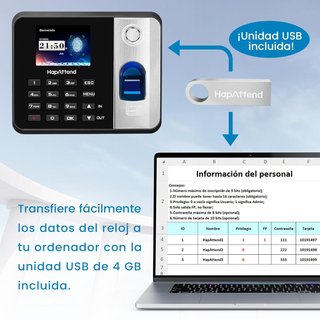 Control horario HapAttend con huella y tarjeta