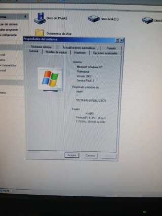 Ordenador Antiguo Intel Windows XP servik pack tre