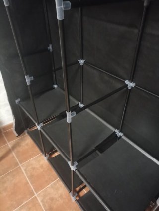 Armario tela plegable Negro