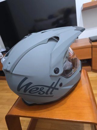 Casco Moto Enduro Integral Gris Hombre Mujeres