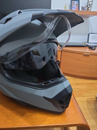 Casco Moto Enduro Integral Gris Hombre Mujeres