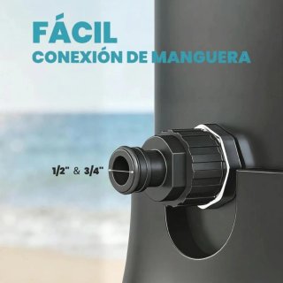 Ducha Exterior Negra y Plateada