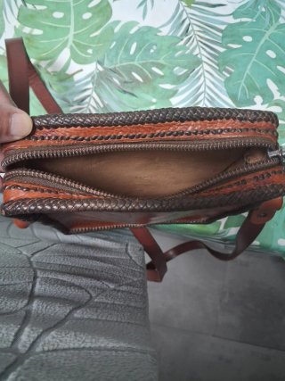 BANDOLERA PIEL DE CABALLO MARRON ARTESANAL