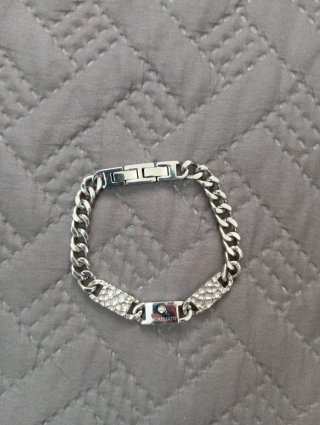 Bracciale uomo Morellato vintage acciaio e strass