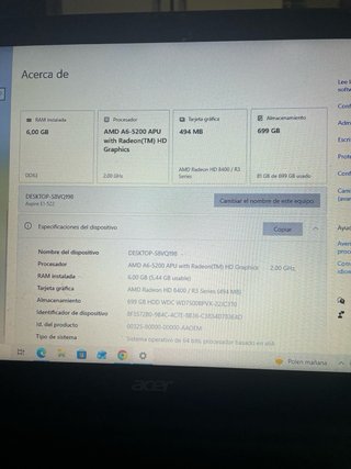 Acer Aspire E1-522 Portátil Negro