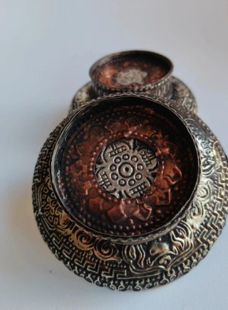 Oferta Cuenco Tibetano Madera y Piedras Turquesa