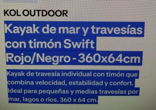 Kayak rojo con vela